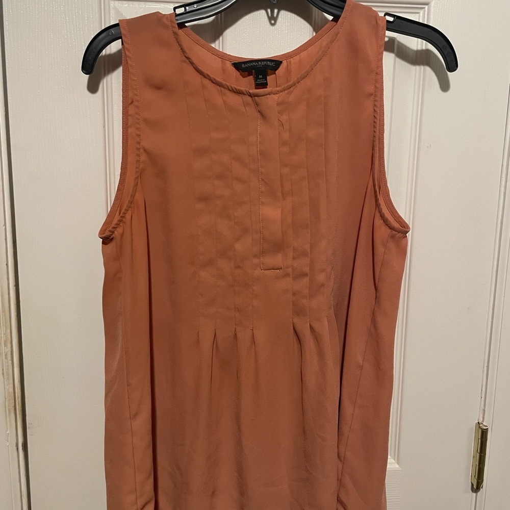 Banana Republic Orange Pleated Blouse
